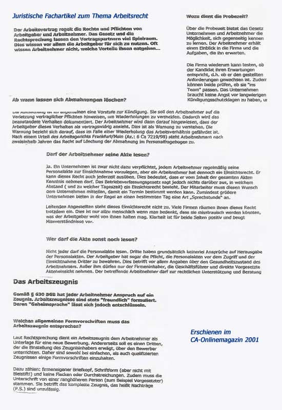 Leseproben aus dem Ressort Recht Leseproben aus dem Ressort Recht